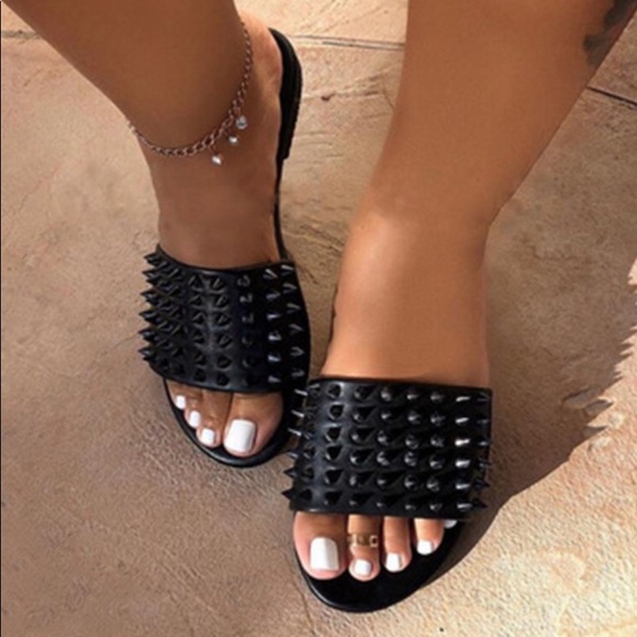 Shoes - Black Spiked Sandals